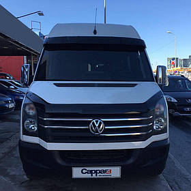 Volkswagen Crafter 2006-2018 Козирок на лобове скло на рамі V2 (чорний глянець, 5 мм) AUC Дефлектор лобового