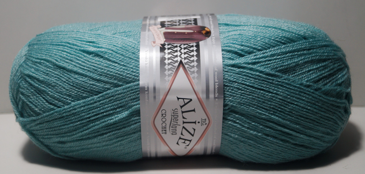 Нитки пряжа для в'язання напіввовна SUPERLANA TIG Суперлана Тіг ALIZE Алізе № 463 м'ята