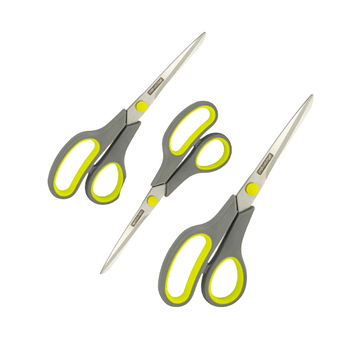 Набір ножиць універсальні 3 предмети (192мм/215мм/245мм) нержавіюча сталь пластикові ручки 5186 KAMILLE