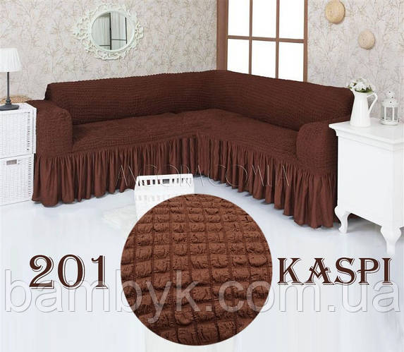 Универсальный Чехол Накидка На Угловой Диван С Оборкой Жатка Креш ...