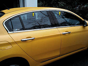Fiat Tipo Cross Верхня окантовка вікон (неірж) AUC Накладки на двері Фіат Тісто Крос