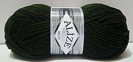 Нитки пряжа для вязания полушерсть SUPERLANA MAXI Суперлана Макси от ALIZE Ализе № 241 - ТЕМНИЙ ЗЕЛЕНИЙ
