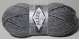 Нитки пряжа для вязания полушерсть SUPERLANA MAXI Суперлана Макси от ALIZE Ализе № 21 - сірий меланж