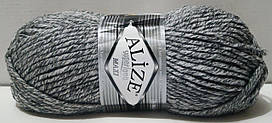 Нитки пряжа для в'язання напіввовна SUPERLANA MAXI Суперлана Максі від ALIZE Алізе № 801 - СІРИЙ ЖАСПЕ