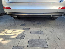 Skoda Octavia A7 Задній дифузор обводки OmsaLine (нержевейка) TMR Накладки на задній бампер Шкоду Октавія 3