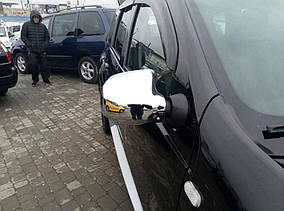 Renault Logan MCV тюнінг на дзеркала хром пластик AUC Накладки на дзеркала Рено Логан МСВ