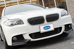 BMW 5-Series F10 Накладка на передній бампер Flap OmsaLine (чорна) TMR Тюнінг переднього бампера БМВ 5 Серія