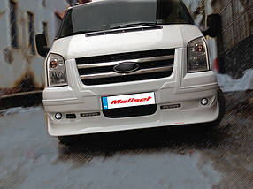 Ford Transit 2006-2014 Накладка на передній бампер (DRL, з решіткою) AUC Тюнінг переднього бампера Форд Транзит