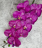 Веточка Латексных орхидей Премиум качества на 9 цветочков - (цвет бордовый)