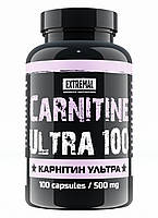 Карнітин для схуднення 100 капсул 500 мг L-carnitine ultra Extremal Жироспалювач для жінок чоловіків Л-карнітин