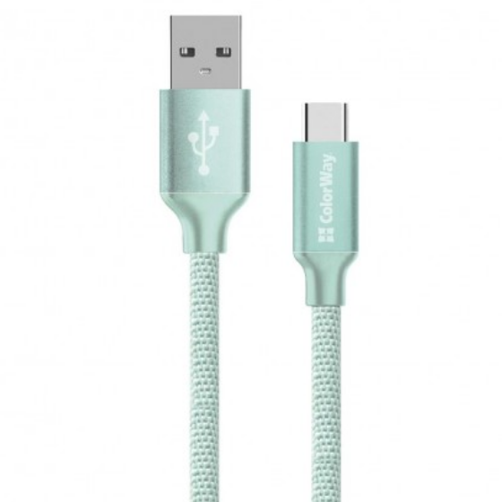 Кабель USB Type-C ColorWay CW-CBUC008-MT 2,4A 2м м'ятний, фото 1