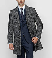 Тёплый буклированый мужской пиджак полупальто 50-52