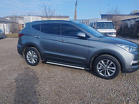 Honda Santa Fe 2012  ⁇  бічні підніжки Maya AUC Бічні пороги Хюндай Санта Фе 3