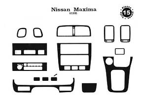Nissan Maxima 1995-2000 накладки на панель колір дерево AUC Накладки на панель Нісан Максима
