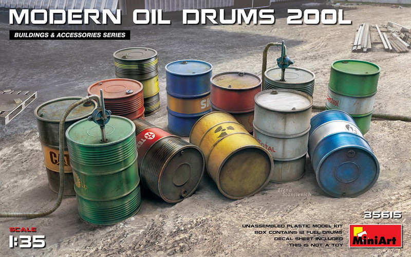 Пластикова модель 1/35 MiniArt 35615 Modern Oil Drums 200L