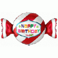 Шар Фольгированный Фигура КОНФЕТА "Happy Birthday"