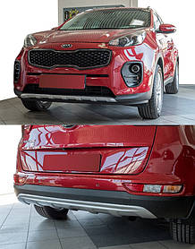 Kia Sportage 2015-2019 Переважна та задня накладки V2 AUC Тюнінг переднього бампера КІА Спортейдж