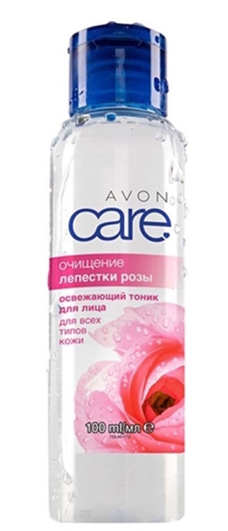 Освіжний тонік для обличчя "Лепестки троянди. Очищення" Avon Care, 100 мл, термін 10/23