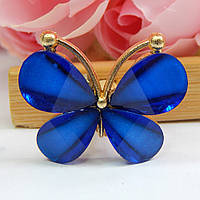 Стразовый декор - бабочка 3х2,3 см, синий