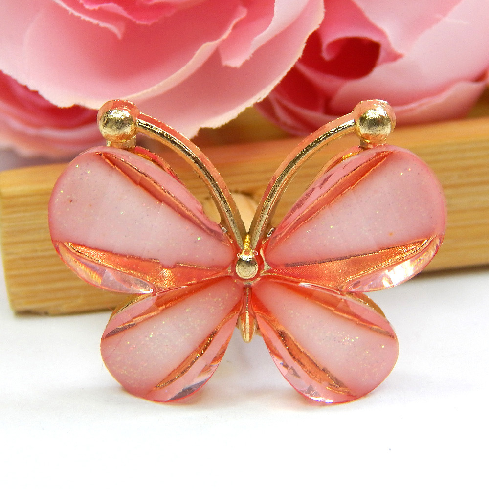 Клейовий декор Метелик 3 см, світло-рожевий