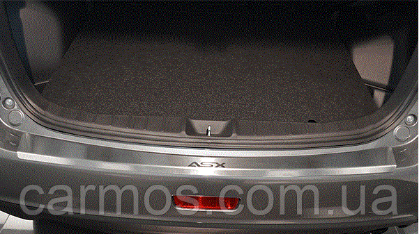 Накладка на задний бампер Mitsubishi asx (митсубиси асх  2013 + ) с загибом. нерж.