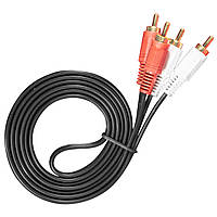 Универсальный кабель Lesko 2RCA-2RCA 1.5м многофункциональный надежный качественный износостойкий fg