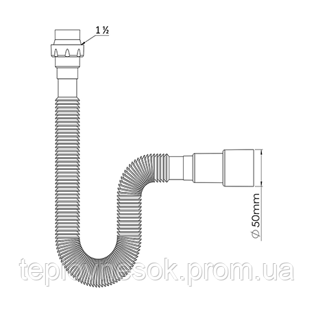 Купить Гофра для сифона NOVA 1315N 800 мм, цена 44.46 ₴ — Prom.ua (ID ...