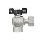 Кран кутовий із накидною гайкою 1/2" ВВ Raftec PN40 метелик, фото 2