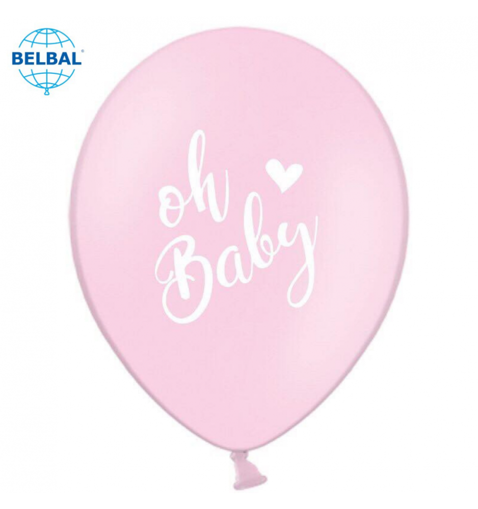 Кулька латекс БЛ Belbal 12' (30см) "Oh baby" рожевий (25 шт)