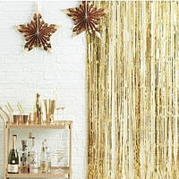 Фольгована шторка "Смужка" золота голограма (1х3м.) 1шт.