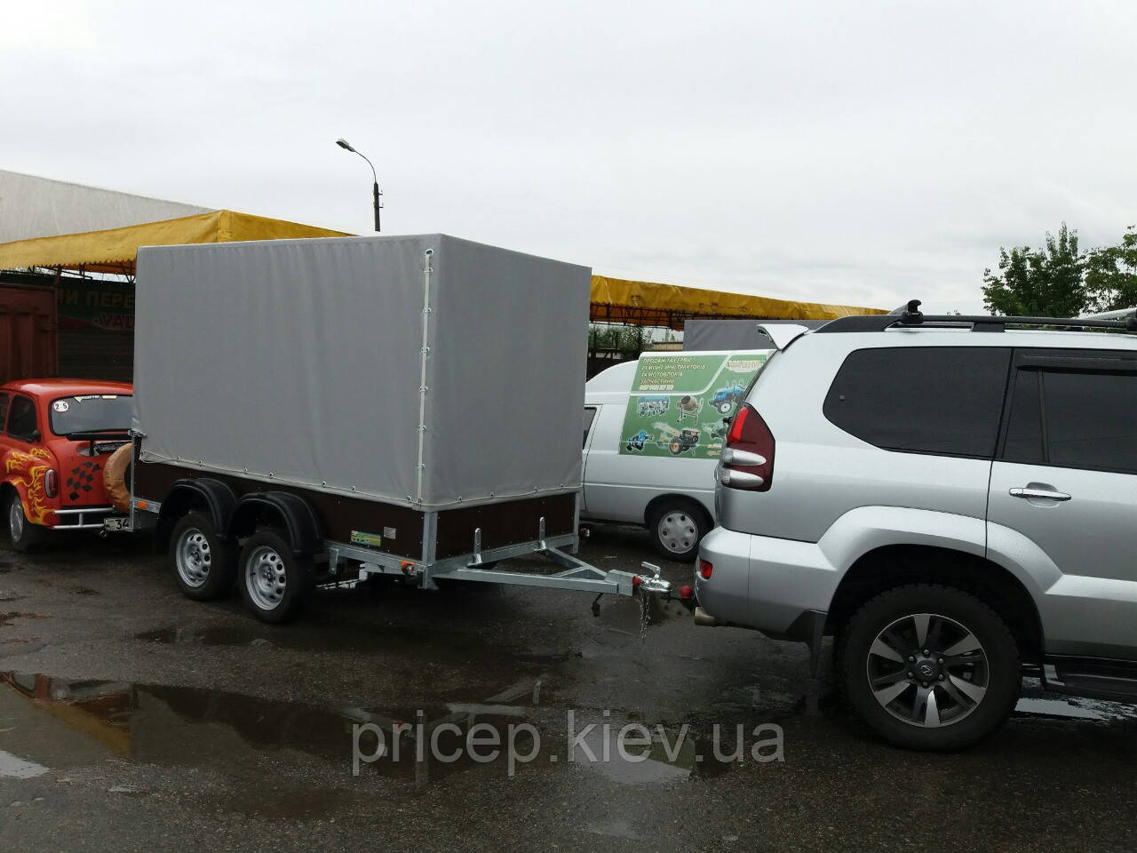 Причіп тентований двосний 3 м х 1,5 м х 1,8 м каркас + тент.