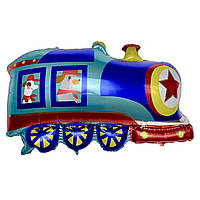 Фольгована кулька фігура "Поїзд" синя 82х69 см. в уп. (1шт.)