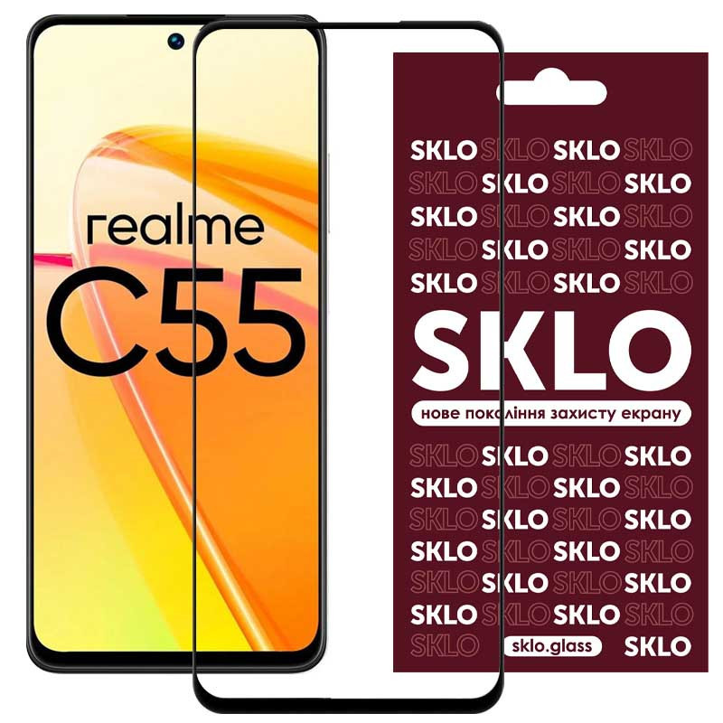 Захисне скло SKLO 3D (full glue) для Realme C55 для Realme C55 TOS