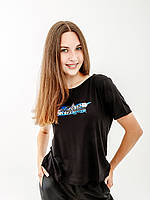 Женская Футболка AUSTRALIAN LOGO FLOWERS TEE JERSEY V Черный 2XL (7dLSDTS0027-003 2XL)