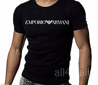 Мужская футболка Emporio Armani черная Армани