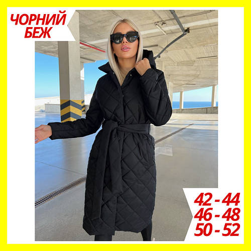Стильная черная женская куртка теплая демисезонная, Модная удлиненная ...