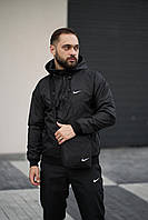 Комплект чоловічий Nike: вітровка "Windrunner Jacket" чорна + штани "President" чорні. БАРСЕТКА В ПОДАРУНОК! TOS