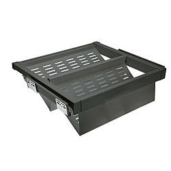 Полиця для взуття металева elite 600 мм перфорована з доводчиком Графіт