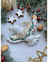 Ялинкова текстильна прикраса новорічна "Жар-птиця Різдвяна" ручної роботи, handmade святковий декор