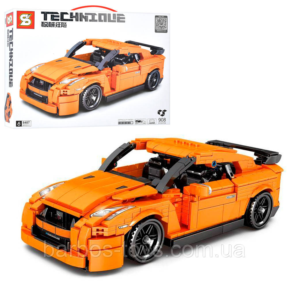 Конструктор Техніка 8407 Спортивний автомобіль 908 деталей (Nissan GTR35)
