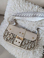 Женская сумка Dior bagget в расцветках, сумка Диор, сумка баггет, кросс боди, клатч, брендовая сумка Бежевый