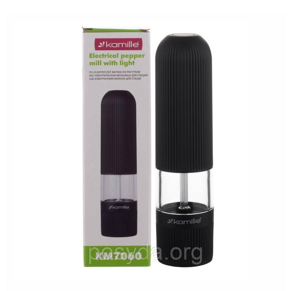 Подрібнювач для перцю електричний Kamille керамічний механізм KM-7060, фото 1