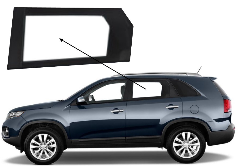 Бічне скло Kia Sorento 2009-2015 задніх дверей ліве, фото 1