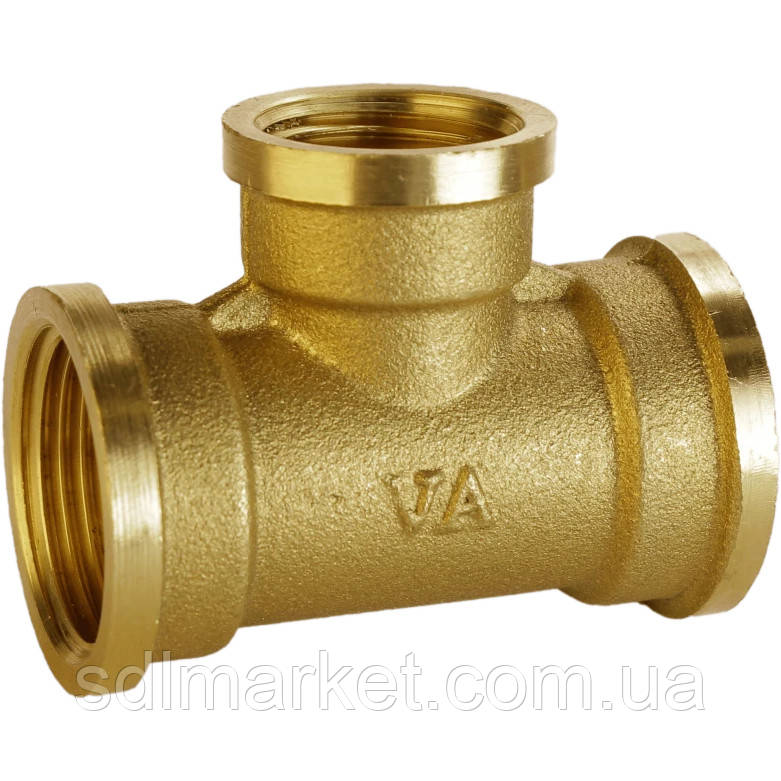 Трійник редукційний латунний 3/4 ⁇ ВР х 1/2 ⁇ ВРх 3/4 ⁇ ВР штампований А0212А