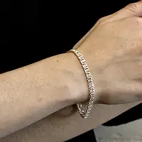 Серебряный браслет женский арабка с камнями 19.5 см