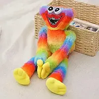 Игровая мягкая игрушка из плюша радужный монстрик Хаги Ваги из игры Poppy Playtime, 40 cм Разноцветный