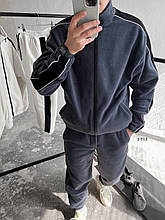 Чоловічий спортивний костюм на блискавці (колір джинс) гарний зручний комфортний комплект з майстеркою sst13