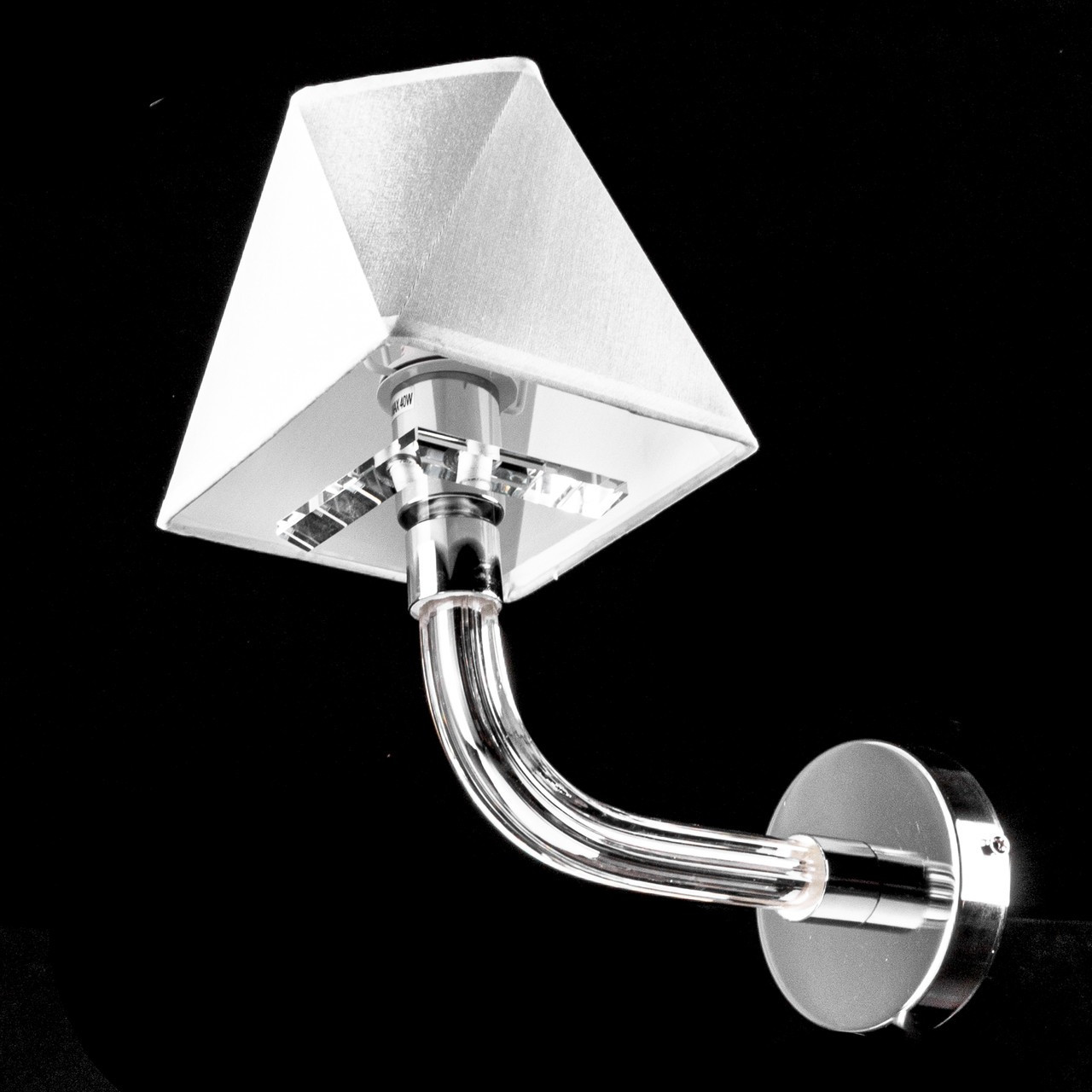 Бра з абажуром на 1 лампу Е14 колір каркасу хром PM-P13-7290/1W/CL+CH, фото 1