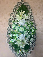 Венок похоронный из искусственных цветов (Косичка высокая №4), размер 165*60 см, доставка по Украине