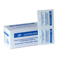 Серветки спиртові ALEXPHARM 30х65 мм (100 шт./уп.)